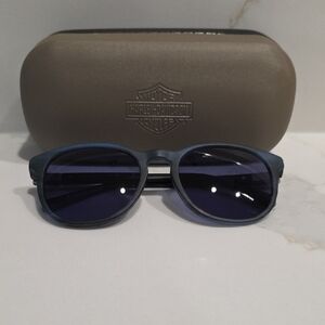 Harley-Davidson Blue Frame Sunglasses with Dark Blue Lenses